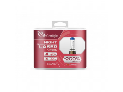 Лампа H1(Clearlight)12V-55W Night Laser Vision +200% Light (2 шт.)